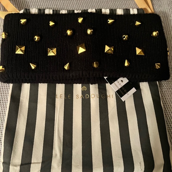 ❌ON SALE❌LELE SADOUGHI NWT AUTHENTIC JET 14K GOLD-PLATED STUDDED EAR WARMER - Picture 10 of 13